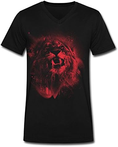 V Neck Man Lion Galaxy Lion Galaxy Graphic Design Colleges T Shirt