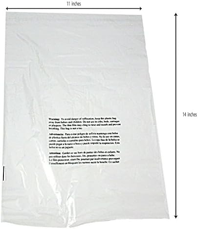 500 (9"x12")(11"X14")(12"X18") Clear Peal and Seal 1.5 Mil Poly Bags with Suffocation Warning Labels,ES Global,FBA clear bag (11X14)