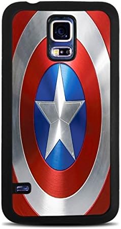 Popular Superhero Shield Print Black Silicone Case for Samsung Galaxy S5