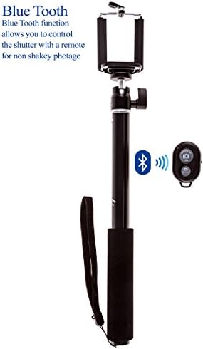 Selfie Stick Cell Phone Monopod with Smart Remote for iphone, Samsung etc. Lightweight Aluminum, Portable Selfie Pole for Camera and Dslr, 3 Foot Extension, Ball Head etc.