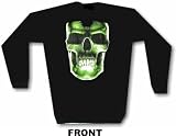 Glow In The Dark Skull and Ribcage Logo Men's Sweat Shirt in 2 colors Small thru 3XL