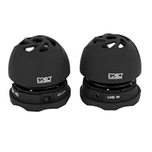 E2Go Stereo Popper Speaker with Rubberized Matte Finish - Black (SP360)