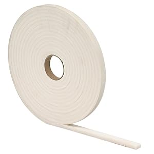 M-D Building Products 2758 High Density Foam Tape, 1/4-by-1/2-Inch-by-17 feet, Closed Cell, White