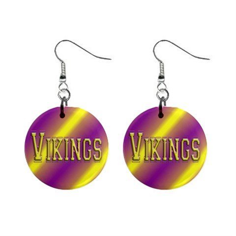 Vikings Minnesota Dangle Earrings Jewelry 1 inch Buttons 16502052