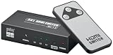 Wentronic AVS 43-3 HDMI 3 in/1 out Umschaltbox inkl. Fernbedienung und Netzteil