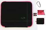 Pink / Magenta Laptop Sleeve Case for 10 inch HP DreamScreen 100 Tablet + A Carabiner Hook. Additional teddy bear cellphone keychain charm for a Valentine Gift!