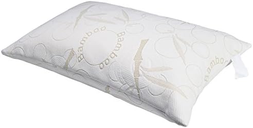 Shredded Memory Foam Pillow with Bamboo Cover - 5 Star Hotel Comfort Removable Washable Pillow Case - Knee Pillow for Side Sleepers- Instant Migraine, Neck,Body Pain Relief (Queen Size)-Big Clearance