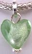 Silver Plated Glass Heart Charm Dangle Fits Pandora Light Green
