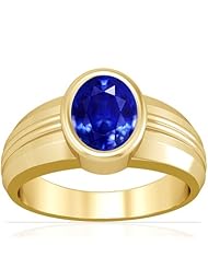 14K Yellow Gold Oval Cut Blue Sapphire Solitaire Ring (GIA Certificate)