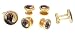 Gold plated brushed finish cufflinks and shirt stud set with dog accent with presentation box. Made in the U.S.A