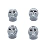 4 x Skull Car or Bike Dust/ Valve Caps- Silver Red Eyes