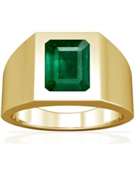 14K Yellow Gold Emerald Cut Emerald Solitaire Ring