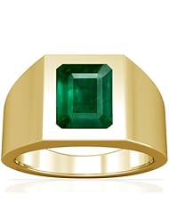 18K Yellow Gold Emerald Cut Emerald Solitaire Ring