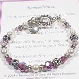 Message of Love Jewelry Remembrance Comfort Bracelet, Available in Various Sizes