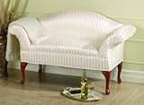 Rolled-arm Settee Ivory Stripe 67"w