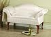 Rolled-arm Settee Ivory Stripe 67"w