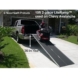 10 Foot Double Fold Literamp Detachable Portable Wheelchair Ramp