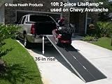 10 Foot Double Fold Literamp Detachable Portable Wheelchair Ramp