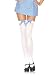 Opaque Thigh Hi W/ Gingham Bow Top O/S WHITE/BLUE