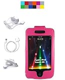 Ipod touch data cable + wall charger + car charger + 3rd generation ipod touch carrying case + screen protector kit + cloth (Ipod 3G, Froza Magenta)