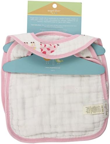 Angel Dear Muslin Bibs, Pink Giraffe