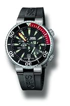 Oris Men's 7164RS TT1 Pro Diver 1000m Black Dial Rubber Strap Watch