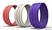 [3 Pack] Women's Silicone Wedding Ring Coral,Dusky White and Purple -Be Safe, Be Comfortable, Be Committed- Perfect Fit Guarantee on Wedding Bands
