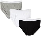 Calvin Klein Mens Classic 3-Pack Brief, White/Grey/Black, 38