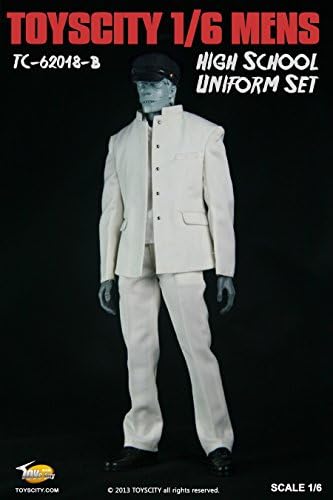 Toys City TC Japanese Mens High School Uniform Set in White 1/6 Scale 62018-B