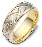 14 Karat Yellow Gold & Titanium 8mm Wide Wedding Band