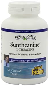 Natural Factors Stress-Relax Suntheanine Chewable Tablets, 60-Count