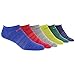 adidas Women's Superlite No Show Socks (6 Pack),Women's Sock size (5-10), Bold Blue/Flash Red//Light Onix/Frozen Yellow/EQT Green/Super Purple