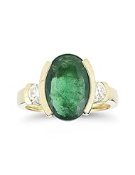 Charming Oval Emerald with Brilliant Diamond Ring