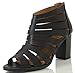 Delicious Women's Juliet Open Toe Cutout Strappy Chunky Heel Ankle Bootie