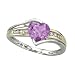 14K Two Tone Gold 1/10 ct. Diamond and 1 1/3 ct. Amethyst Heart Ring