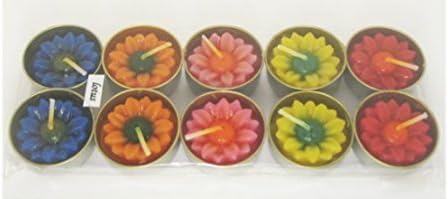 Daisy Flower Candle Colourful in Tea Lights, Floating Candles, Scented Tea Lights, Aromatherapy Relax (Pack of 10 Pcs.)