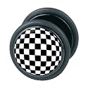 Fake Plug Ohrstecker schwarz & weiss