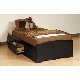 Twin Platform Storage Bed with 3 Drawers By Prepac Furniture