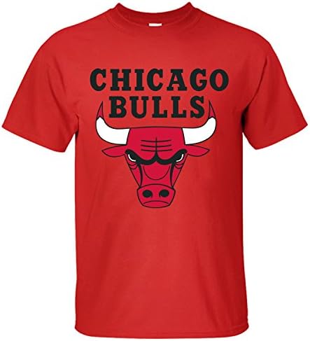 XBANG Men's Chicago Bulls Sports Logo Short Sleeve T Shirt red L