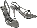 GO MAX Metallic Stiletto Pumps w/ Crystal (Silver)