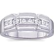 14K White Gold Diamond Man's Ring - 0.75 Ct.