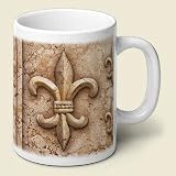 French FLEUR D LIS fluer de lys decor COFFEE MUG cup NU