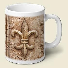 French FLEUR D LIS fluer de lys decor COFFEE MUG cup NU by Highland Graphics Creative Ventures