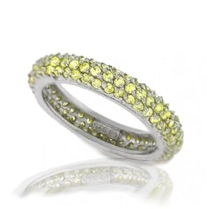 Buy Bling Jewelry Sterling Silver Diamond CZ pave Yellow Citrine Stackable Ring