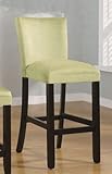 Set of 2 29"H Bar Stools Light Green Microfiber