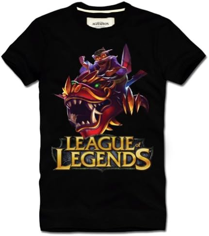 Vogue Gallery League of Legends Corki Cotton T-shirt,Black,L