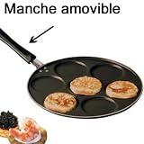 Poele anti adhesive, manche amovible, 7 blinis