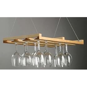 Hanging Stemware Rack (Natural) (24 x 13 x 2) by J.K. Adams Company