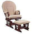 Preston Glider Rocker and Ottoman Set - Harmony Cherry/ Oatmeal