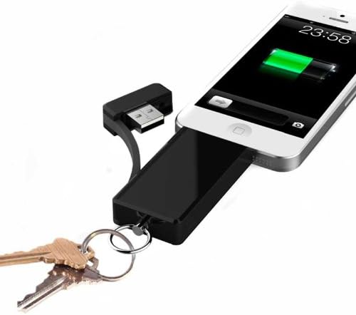 3 in 1 MFI certified Apple Authorized Portable Compact Rubber Painting Keychain Charger Power Bank Battery Pack 30 pin connector for iPhone 4 4S with 16GB Flash Memory 1000 mah Battery Capacity - Travel Trip Gift